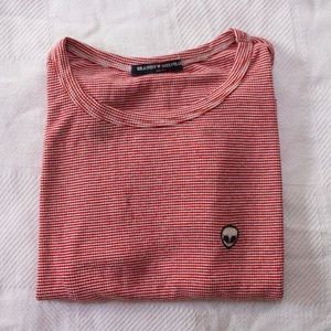 Brandy Melville Red and White Striped Alien Top